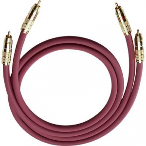 RCA audio kábel, 2x RCA dugó - 2x RCA dugó, 0,7 m, aranyozott, bordó, Oehlbach NF 214 Master