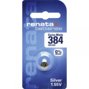 384 gombelem, ezüstoxid, 1,55V, 45 mAh, Renata SR41SW, SR41, SR736, V384, D384, 247, 280-18, SB-A1, SB-D1, RW37