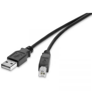 USB 2.0 csatlakozókábel, 1x USB 2.0 dugó A - 1x USB 2.0 dugó B, 0,5 m, fekete, aranyozott, renkforce