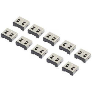 USB port blokkoló dugó, vakdugó, 10db-os készlet, ezüst, Renkforce RF-4463019