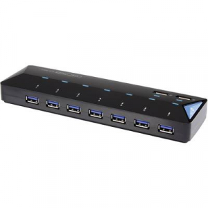 7+2 portos USB hub, gyorstöltő porttal, LED-es, Renkforce