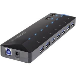 7+2 portos USB hub, gyorstöltő porttal, LED-es, Renkforce