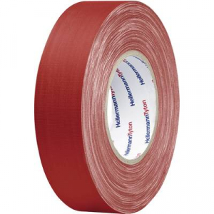 Téphető szövetbetétes ragasztószalag, gaffer tape 50 m x 19 mm, piros színű HellermannTyton HelaTape