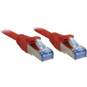 RJ45 Hálózat Csatlakozókábel CAT 6A S/FTP 1.00 m Piros Védővel LINDY