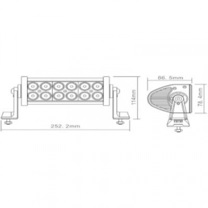 Munkafényszóró LED munka fényszóró 36 W 12 V, 24 V (Sz x Ma x Mé) 252 x 115 x 85 mm 2300 lm