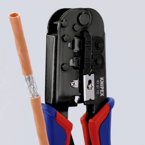 Racsnis moduláris krimpelő, UTP, telefon csatlakozó krimpelő RJ 45, RJ11/12 KNIPEX 97 51 10