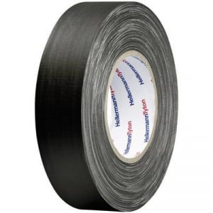 Téphető szövetbetétes ragasztószalag, gaffer tape 50 m x 50 mm, fekete színű HellermannTyton HelaTape