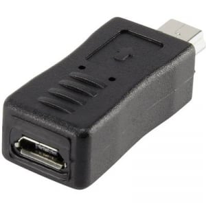 OTG kábel készlet, mikro USB kábel, 0,15 m + mini B adapter Conrad SuperSoft OTG