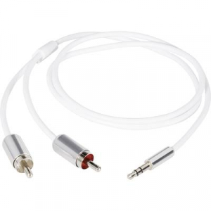 SpeaKa Professional RCA / Jack Audio Csatlakozókábel [2x RCA dugó - 1x Jack dugó, 3,5 mm-es] 0.80 m Fehér SuperSoft köpeny