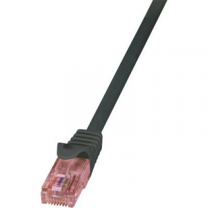 RJ45 Hálózati csatlakozókábel, CAT 6 U/UTP [1x RJ45 dugó - 1x RJ45 dugó] 0,5 m, fekete LogiLink CQ2023U