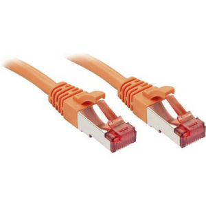 RJ45 Hálózat Csatlakozókábel CAT 6 S/FTP 0.50 m Narancs Védővel LINDY