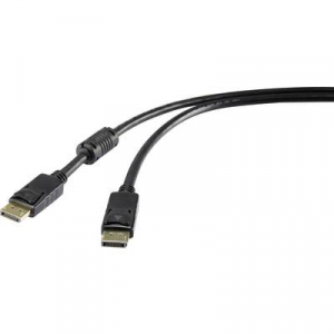 Renkforce Kijelző csatlakozó Csatlakozókábel [1x DisplayPort dugó - 1x DisplayPort dugó] 1.00 m Fekete