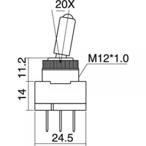 Gépjármű billenőkapcsoló 12 V/DC 20 A 1 x KI/BE Reteszelő TRU COMPONENTS TC-R13-61L2 ILLUMINATED piros