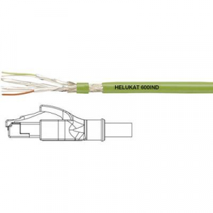 RJ45 Hálózat, Ipari Ethernet Összekötőkábel CAT 6A S/FTP 1.00 m Zöld PUR köpeny, Fonat árnyékolás, Fólia árnyékolás, Hajlékony belső vezeték Helukabel