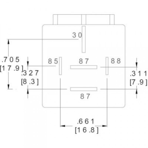 Autós relé, 12 VDC, 60 A/30 VDC, 840 W, MINI ISO, Zettler Electronics AZ979-1C-12D