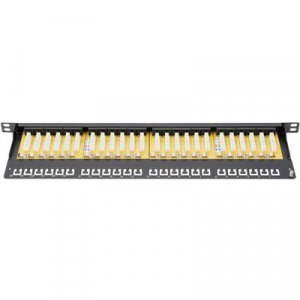 Hálózati patchpanel CAT 624 LAN port 0.5 HE Digitus DN-91624U-SL-SH