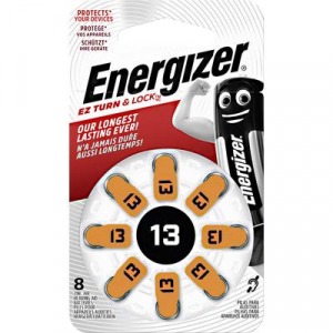 ZA13 hallókészülék elem, cink-levegő, 1,4V, 280 mAh, 8 db, Energizer ZA13, PR48