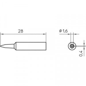 Pákahegy WXP 65-höz, véső, 1,6 mm, Weller XNT A