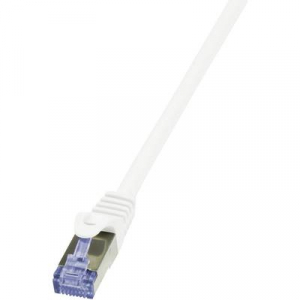 RJ45-ös patch kábel, hálózati LAN kábel CAT 7 S/FTP [1x RJ45 dugó - 1x RJ45 dugó] fehér 0,50m CQ4021S