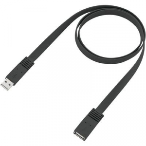 USB 2.0 hosszabbítókábel, A/A, lapos, 3 m, Renkforce