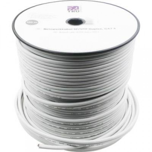 Hálózati kábel, CAT6 SF/UTP DUPLEX 100m fehér, Tru Components