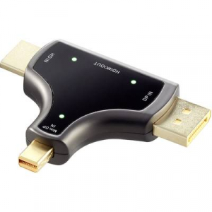 DisplayPort-HDMI átalakító, DisplayPort dugó, Mini DisplayPort dugó, HDMI dugó - 1x HDMI alj, Renkforce