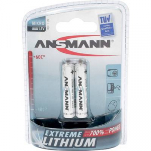 Lítium mikroelem 1150 mAh, 1,5 V, 2 db, Ansman Extreme