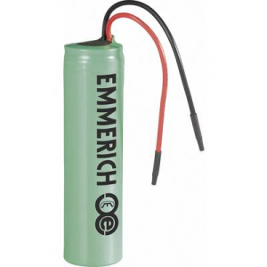 Speciális akku 18650 Li-Ion 3,7V 2600 mAh, kábellel, Emmerich ICR-18650 NQ-SP