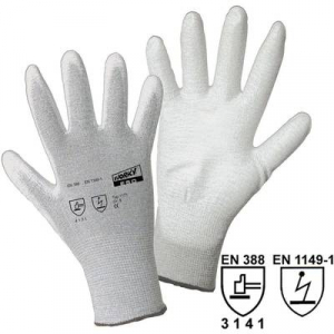 L+D worky ESD Nylon/Carbon-PU 1171-8 Nylon Munkakesztyű Méret (kesztyű): 8, M EN 388 , EN 1149-1 CAT II 1 pár