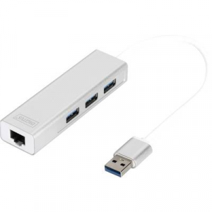 Digitus DA-70250-1 3+1 port USB 3.0 hub Ezüst