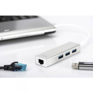 Digitus DA-70250-1 3+1 port USB 3.0 hub Ezüst