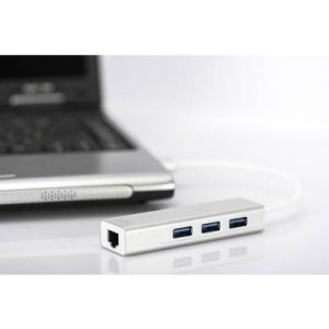 Digitus DA-70250-1 3+1 port USB 3.0 hub Ezüst