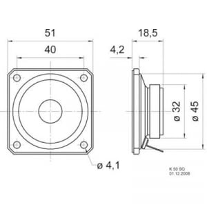 Visaton K 50 SQ 2 coll 5 cm Szélessávú hangszóró 2 W 8 ?