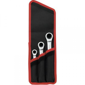 Racsnis csillag villáskulcs készlet, 8-19 mm, 4 in 1, 3 részes króm-vanádium TOOLCRAFT