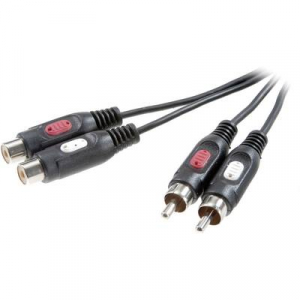 SpeaKa Professional RCA Audio Hosszabbítókábel [2x RCA dugó - 2x RCA alj] 2.50 m Fekete