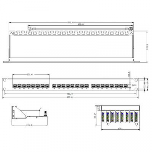 24 portos patch panel, CAT 6, renkforce