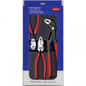 Knipex 00 20 10 Mechanikai fogó készlet, Knipex Cobra vízpumpa fogóval, 3 részes Knipex Kraft-Paket