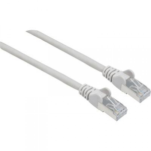 RJ45 Hálózat Csatlakozókábel CAT 6A S/FTP 0.50 m Szürke Fólia árnyékolás, Fonat árnyékolás, Árnyékolt, HDMI-re alkalmas, Halogénmentes Intellinet