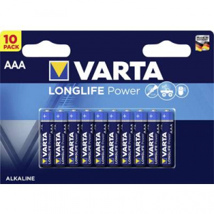 Mikroelem AAA, alkáli mangán 1220 mAh 1,5V 10 db, Varta Longlife Power