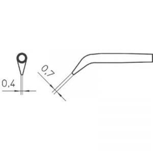 Weller RTW pákahegy, forrasztóhegy RTW2 kerek formájú, egyoldalt lapított hegy 0.4 mm