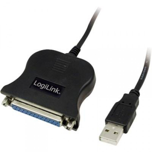 USB 1.1 / párhuzamos portos kábel, 1,8 m, fekete, LogiLink UA0054