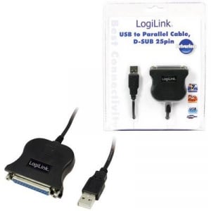 USB 1.1 / párhuzamos portos kábel, 1,8 m, fekete, LogiLink UA0054