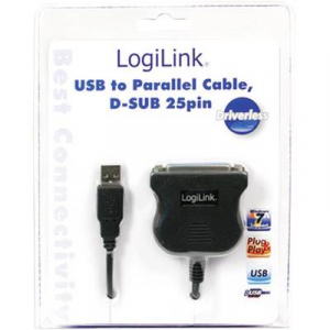 USB 1.1 / párhuzamos portos kábel, 1,8 m, fekete, LogiLink UA0054