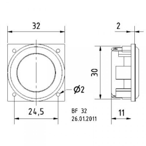 Visaton BF 32 1.3 coll 3.2 cm Miniatűr hangszóró 2 W 8 ?