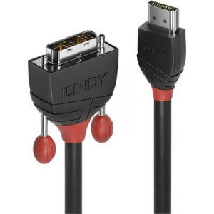 LINDY HDMI / DVI Csatlakozókábel [1x HDMI dugó - 1x DVI dugó, 18+1 pólusú] 2.00 m Fekete