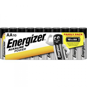 Ceruzaelem AA, alkáli mangán, 1,5V, 10 db, Energizer Power LR06, AA, LR6, AAB4E, AM3, 815, E91, LR6N