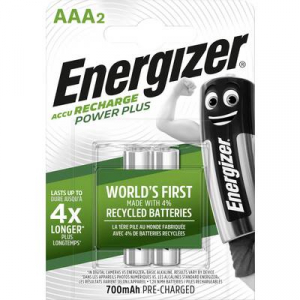 Mikroceruza akku AAA NiMH, 1,2V 700 mAh, 2 db, Energizer Power Plus HR3, HR03, UO100557, DC2400, DC2400B4N, LR03