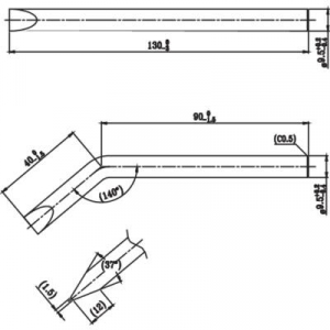 TOOLCRAFT KB-100 Forrasztóhegy Véső forma, hajlított Hegy méret 10 mm Csúcs hossza 145 mm Tartalom, tartalmi egységek rendelésenként 1 db