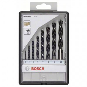 Fa spirál fúró készlet 8 részes 3 mm, 4 mm, 5 mm, 6 mm, 7 mm, 8 mm, 9 mm, 10 mm Bosch Accessories 2607010533 Hengeres befogószár 1 készlet