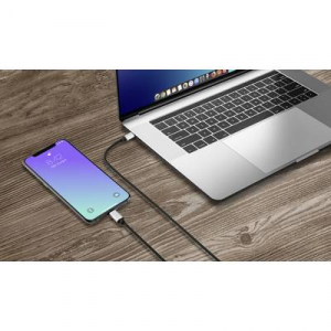 Renkforce USB kábel [1x USB 3.0 dugó, C típus - 1x Apple Dock dugó Lightning] 1.00 m Fekete